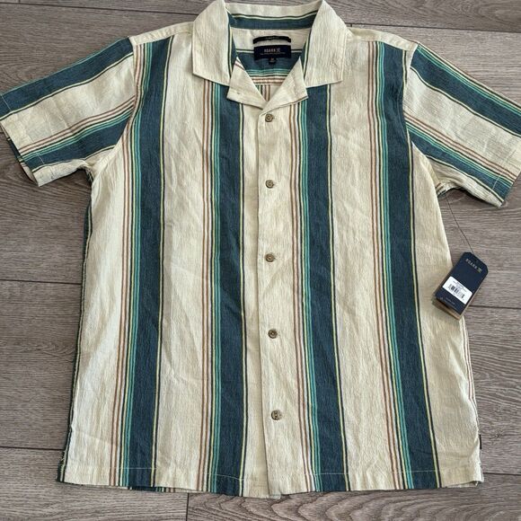 Roark Gonzo Woven Button Shirt Mens Medium Organic Cotton Casual NWT - Picture 1 of 6